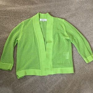 Kasper lime green sweater size L